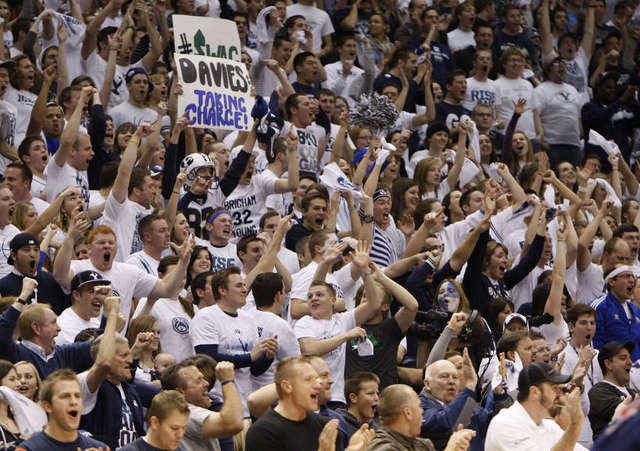 BYU fans react to a call versus St. Mary's.
(Deseret News)