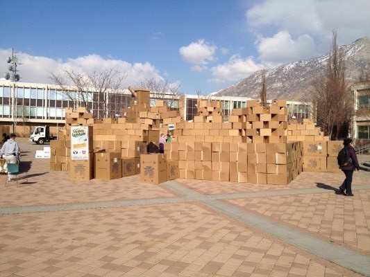 BYU home to world's largest cardboard castle