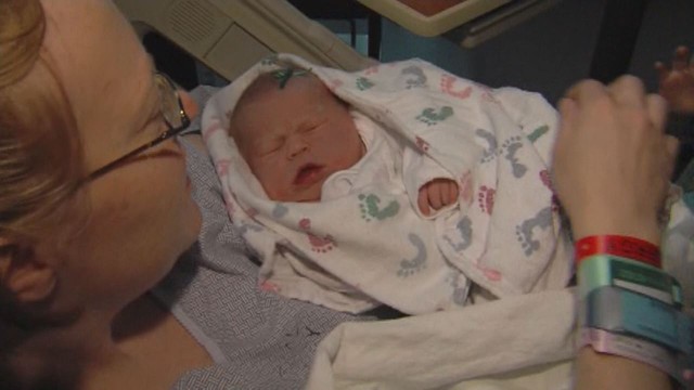 Jade Estes, born Wednesday, February 29, 2012, is the third child in her family to be born on Leap Day.