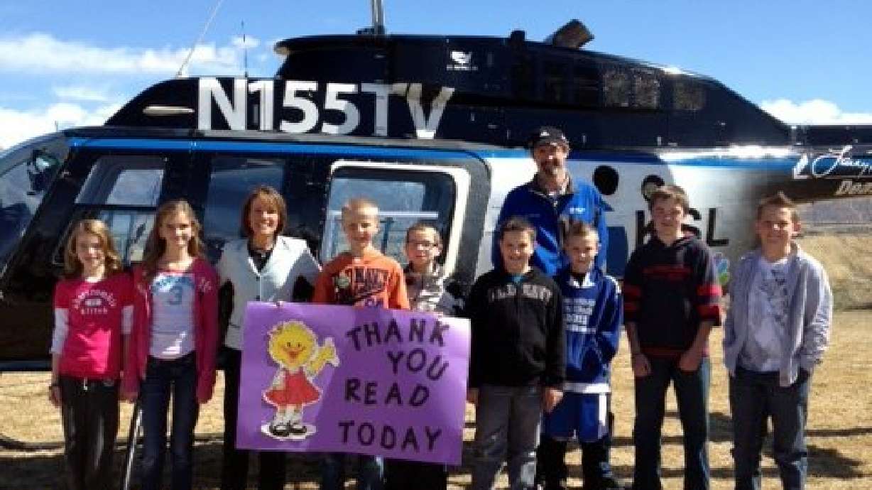 4 Tooele schools get visit from Chopper 5 for reading