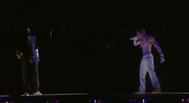 Tupac hologram performs with Dr. Dre and Snoop Dogg