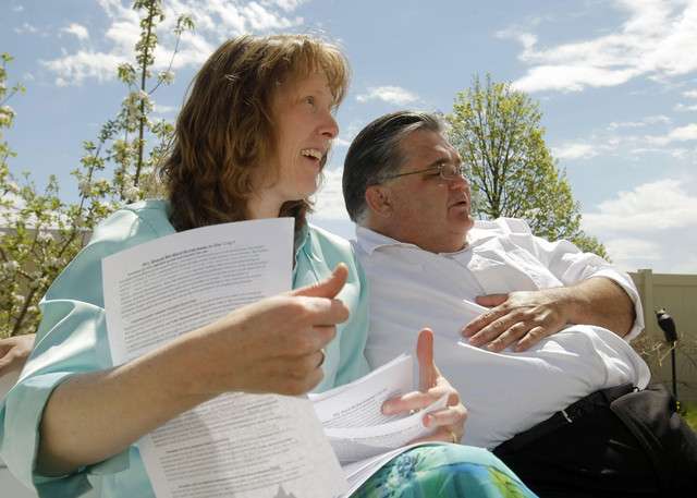 William and Sandra Burnett talk about their bees Monday, April 23, 2012. Saratoga Springs has recently put restrictions on beekeeping that they hope the city will reconsider.