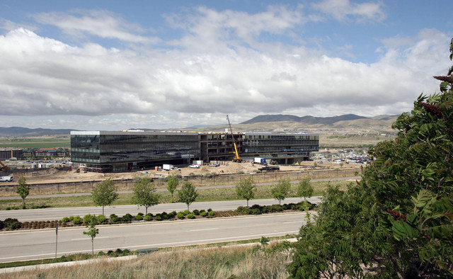 Construction continues on Adobe's 280,000
square-foot building for as many as 3,300
employees in Lehi. (Jeffrey D. Allred/Deseret
News)