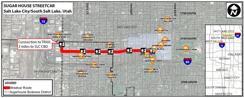 Sugar House Streetcar map. Click on image to enlarge.