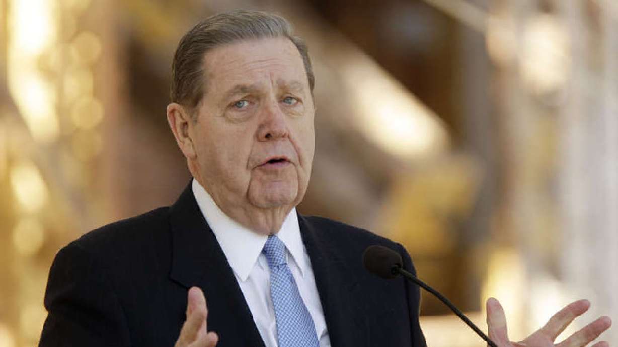 Elder Jeffrey R. Holland speaks on May 12, 2012. Elder Holland announced he is "slowly returning" to church work and assignments after taking a break to recover from health challenges.