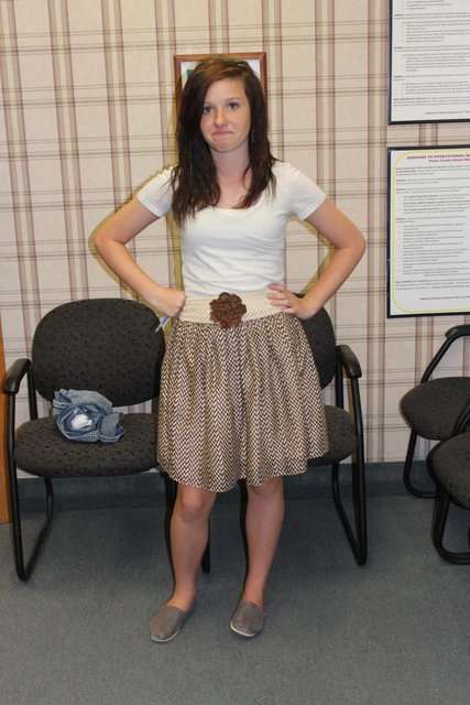 Ema Parker, a Tooele Junior High student, 14, was wearing this outfit May 16, 2012, when she was reprimanded for dressing inappropriately by school officials. Her dad posted the photo on his blog and it was picked up by the Huffington Post. (Photo: Family Photo)