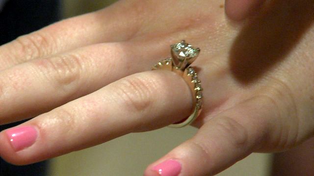 Whitney Wonnacott's engagement ring. Jimmer
Fredette proposed to her in August 2011.