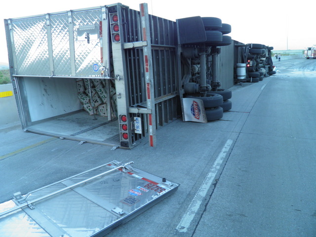Two injured in semitrailer crash on I-80