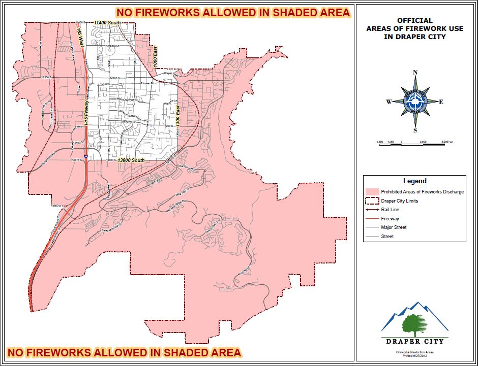 List of restricted areas for fireworks in Utah