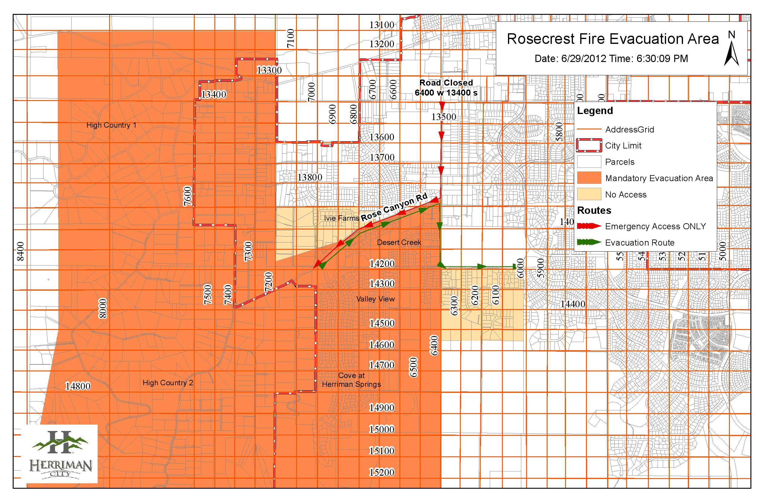 Fire breaks out in Herriman; evacuations stand through night