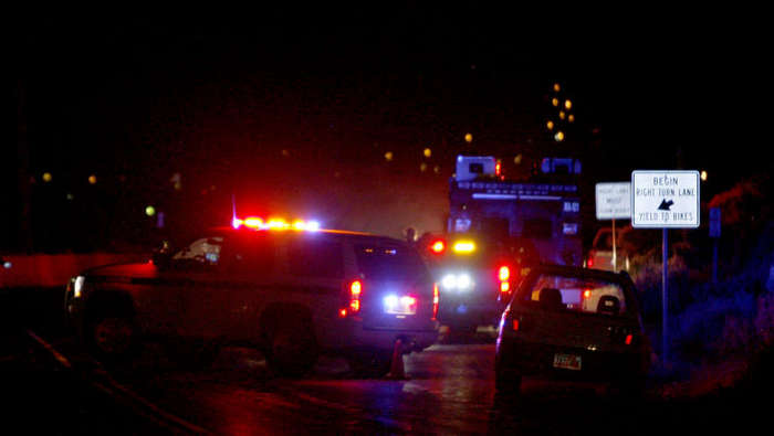 Wasatch Blvd. is closed near the entrance to
the Mount Olympus trailhead on Saturday, June
30, 2012. UHP Trooper Aaron Beesley who fell to
his death during a rescue on the mountain.
(Laura Seitz/Deseret News)