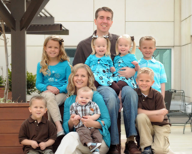 Abigail and Natasha were born with Down syndrome in 2008. They are the fifth and sixth of the Tillotsons' seven children, who range from age 2 to 11 years old. (Photo: Tillotson family)