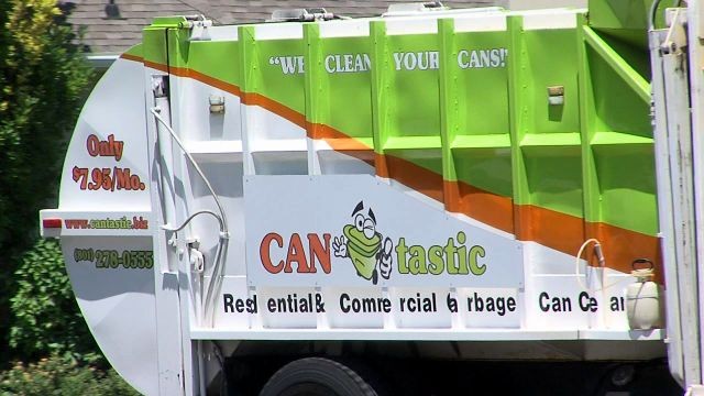 Company uses old garbage truck to clean dirty cans