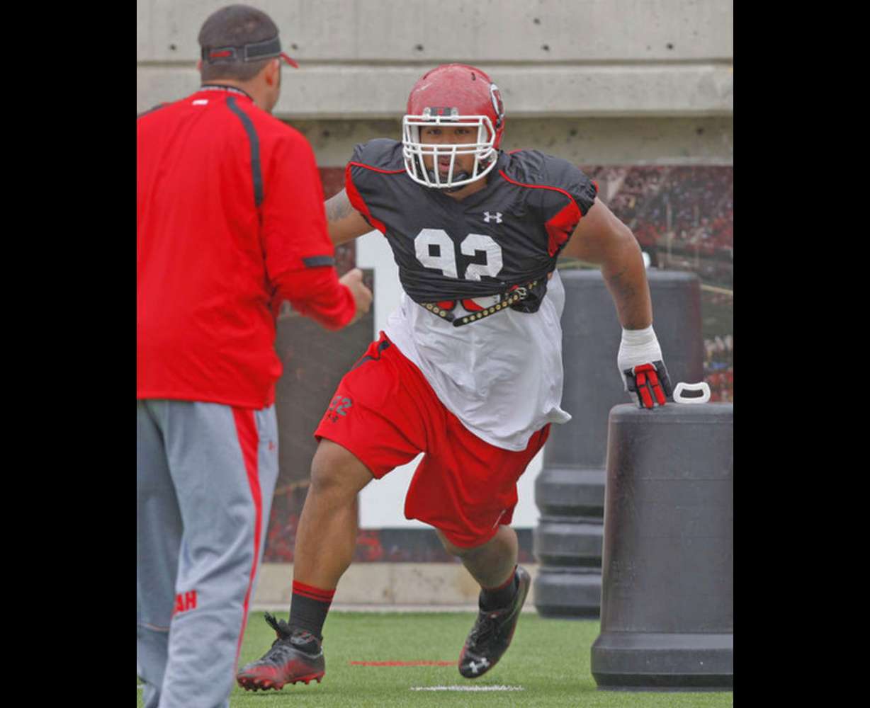 Utah defensive lineman Star Lotulelei during practice, Thursday, April 5, 2012, in Salt Lake City, Utah. (Tom Smart, Deseret News)