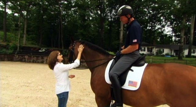 Jan Ebeling and his wife, Amy, pictured with Rafalca, a 15-year-old mare owned by Amy, a friend, and Ann Romney.