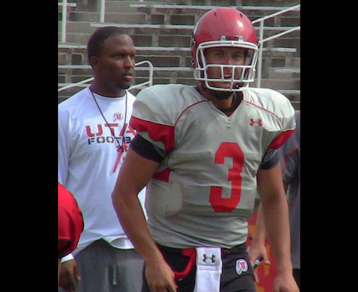 Utah quarterback Jordan Wynn during Friday's practice at Rice-Eccles Stadium. Photo: Robert Jackson, KSL