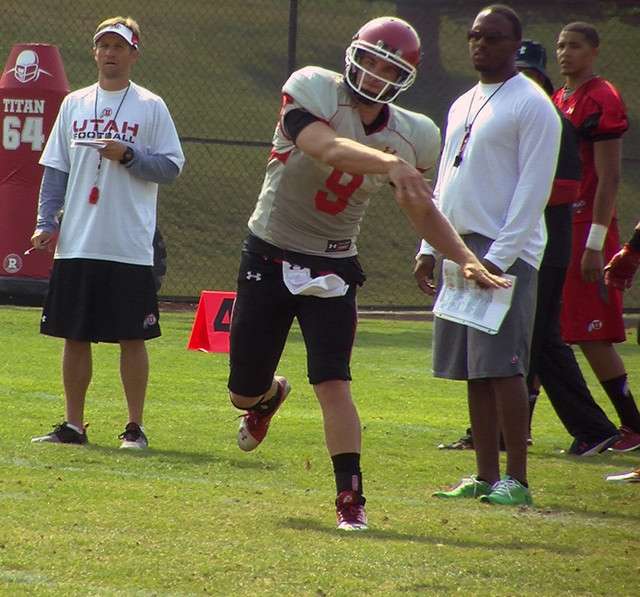Utah quarterback Jon Hays during Thursday's practice in Salt Lake City. Photo: Robert Jackson, KSL
