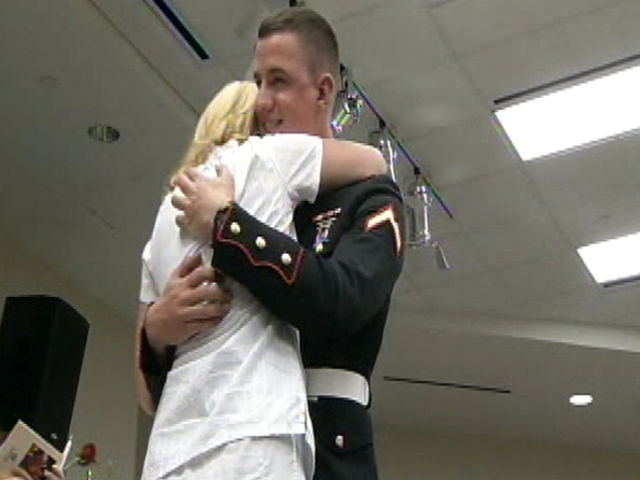 Marine surprises sister at graduation
