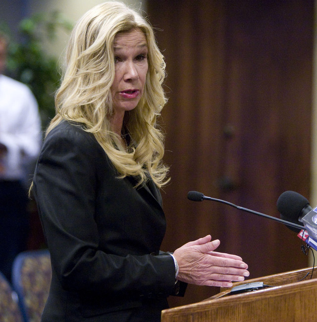 Anne Bremner Attorney for Chuck and Judy Cox argues before the West Valley City Council Tuesday, Aug. 21, 2012 requesting records of the West Valley City Police case of missing Susan Powell. (Photo: Scott G Winterton, Deseret News)
