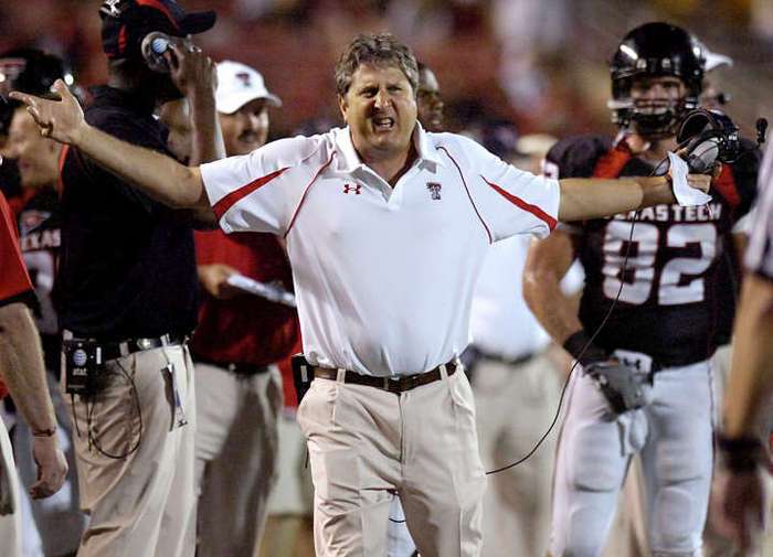 Former Texas Tech coach Mike Leach. (AP Photo/Lubbock Avalanche-Journal, Geoffrey McAllister)
