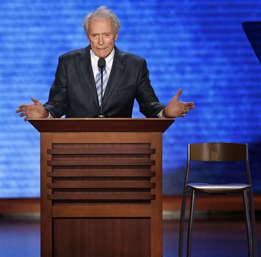 Actor Clint Eastwood addresses the Republican National Convention in Tampa, Fla., on Thursday, Aug. 30, 2012. (AP Photo/J. Scott Applewhite)