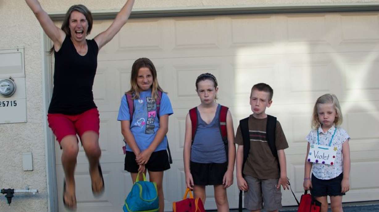 Photo of mother's glee at back to school goes viral
