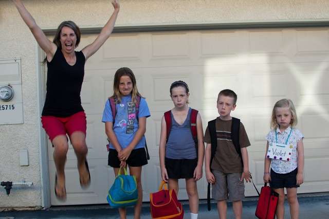 Photo of mother's glee at back to school goes viral