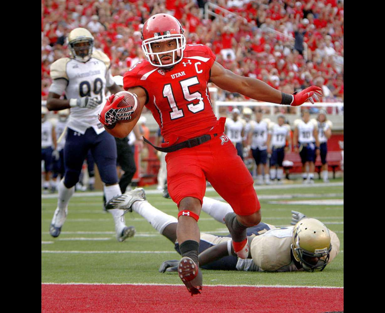 Utah's John White runs for a score during the Utah Utes vs. Northern Colorado Bears game at the University of Utah on Thursday, August 30, 2012. (Laura Seitz, Deseret News)
