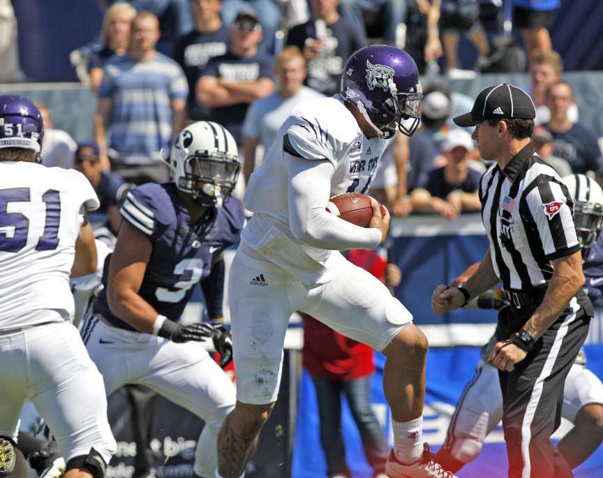 Weber State QB Mike Hoke during their game against BYU