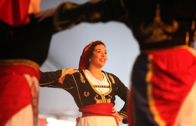 Georgia Tsoutsounis performs with the Minotavros Dancers at the Annual Greek Festival in Salt Lake City on Saturday, Sept. 8, 2012. (Photo: Kristin Murphy, Deseret News)
