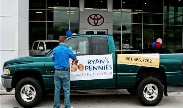 Man trades up on a penny, donates $5K, gets a High 5
