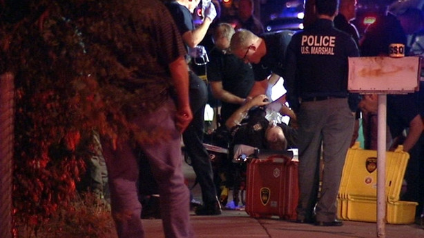 The scene just after the shooting of officer Stevan Gerber on Aug. 26, 2010.