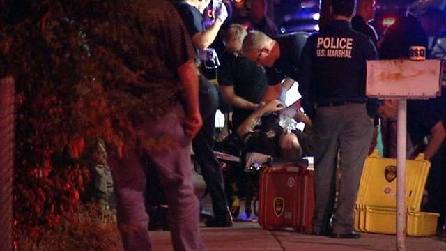 The scene just after the shooting of officer Stevan Gerber on Aug. 26, 2010.