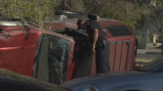 Man arrested after crashing stolen car