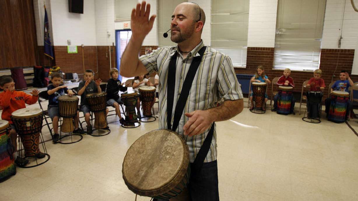 Students beat drums to combat bullying