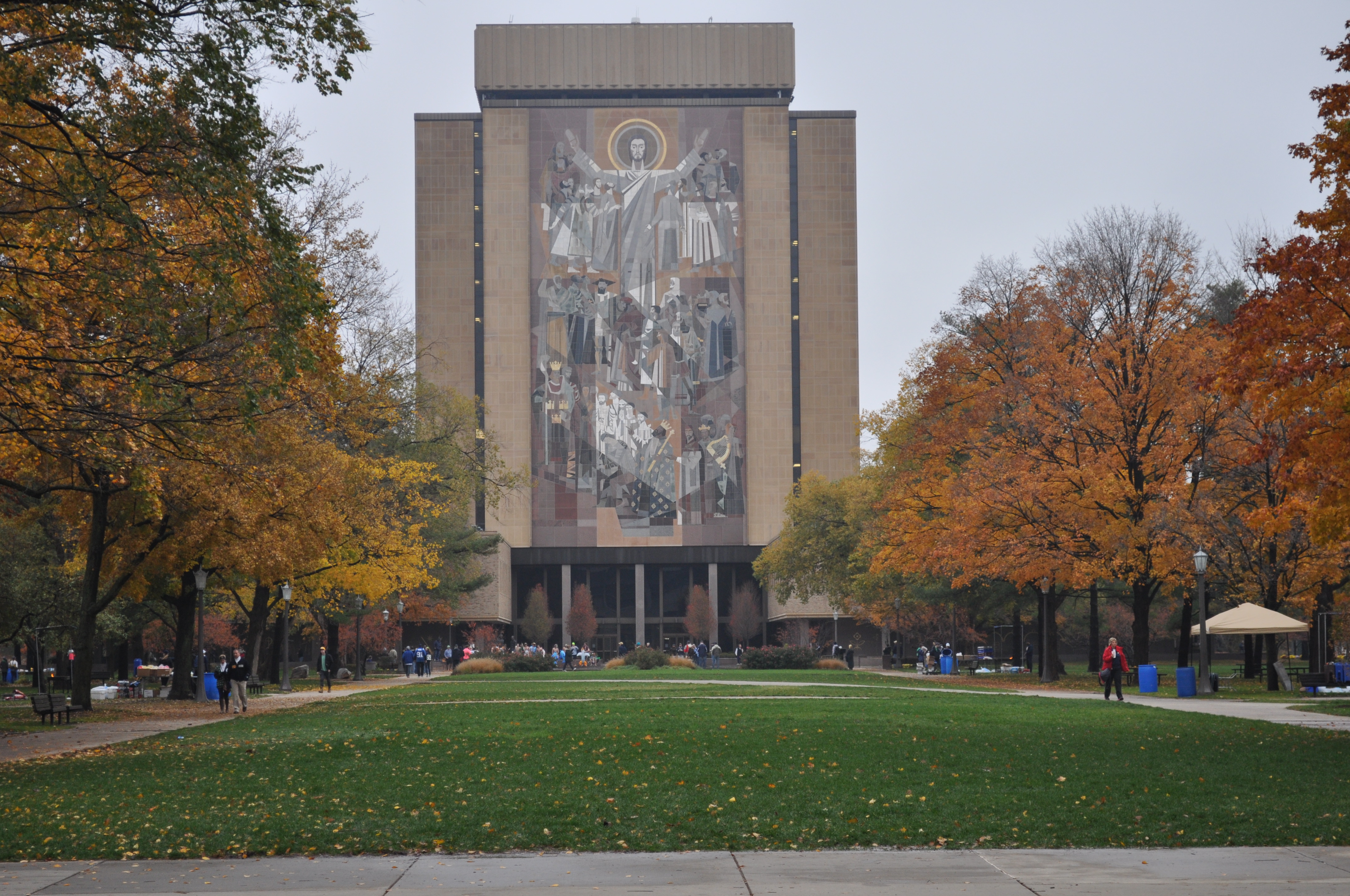 The famous "Touchdown Jesus" as Notre Dame