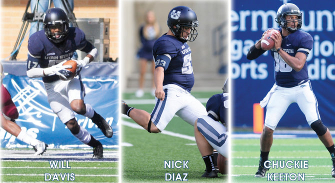 USU football: Will Davis, Nick Diaz and Chuckie Keeton earn College Football Performance honors following New Mexico State game