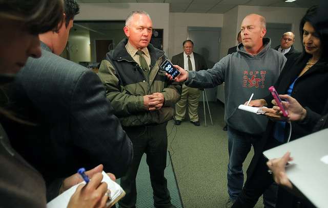 Wasatch County Sheriff Todd Bonner talks during a press conference about Greg Peterson , who was a GOP activist charged with raping or abusing several women, who was found dead in his home east of Heber City Tuesday, Oct. 23, 2012 from a self-inflicted gunshot wound to the head. (Scott G Winterton, Deseret News)