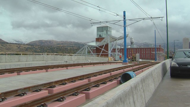 The new airport TRAX line officially opens Sunday, April 14. The first test train rolls down the track from downtown to the airport on Tuesday, October 30.
