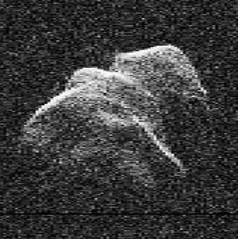 This radar image shows 4179 Toutatis, a nearth earth asteroid that could impact Earth in roughly 600 years.