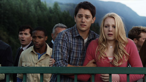 A couple of kids watching yet another disaster they narrowly avoided in "Final Destination 5"