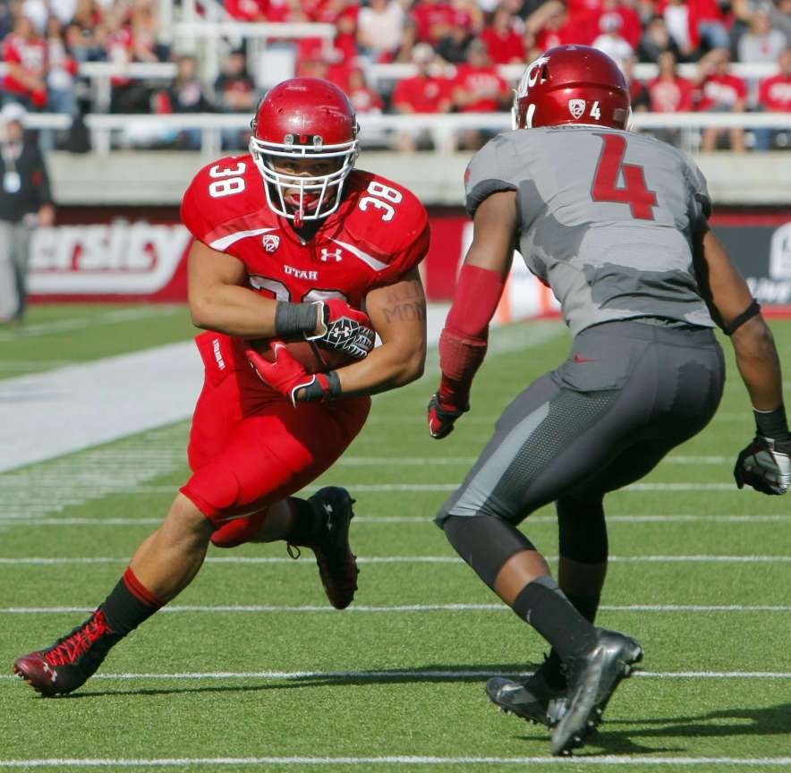 Utah's Karl Williams lines up a hit on Anthony Carpenter Saturday, Nov. 3, 2012 as the Utes and Washington State play at Rice Eccles Stadium. (Scott G Winterton, Deseret News)