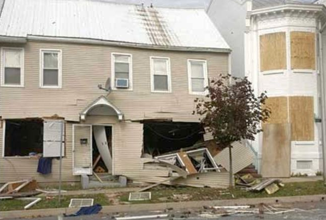 The entire first floor of this house was obliterated by a failed water heater