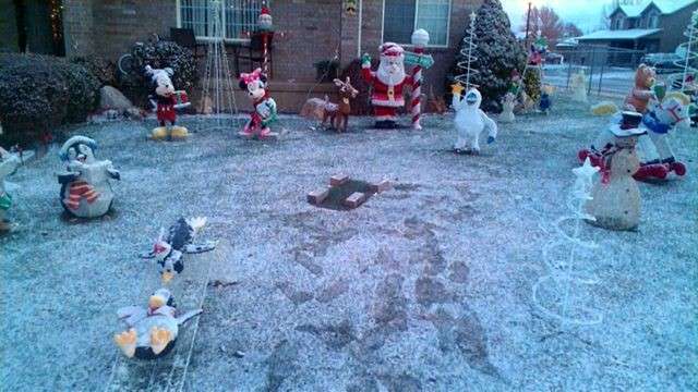 "When much to our wondering eyes died we see an empty space where Mater should be," Ginette Oxborrow wrote, describing the recent theft of her Disney "Cars" Christmas yard decoration.