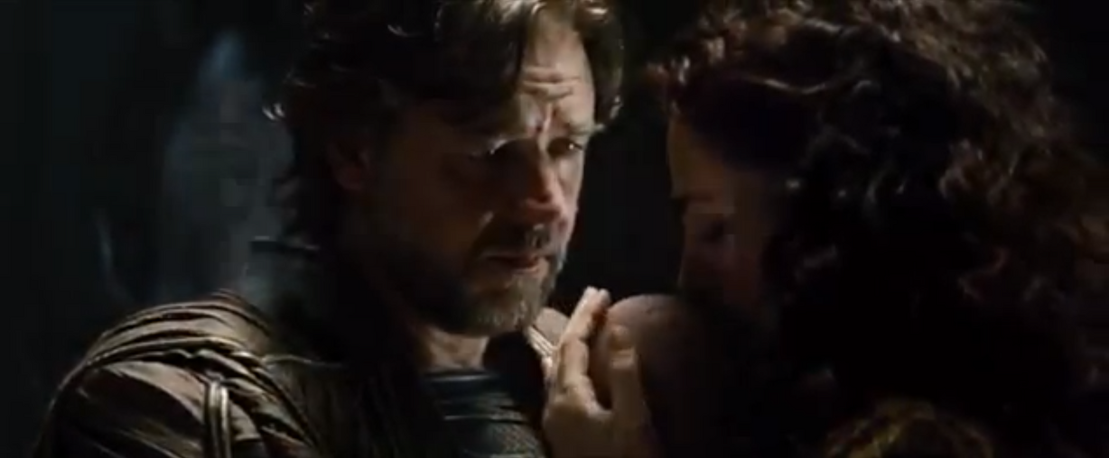 Russell Crowe as Jor-El in "Man of Steel"