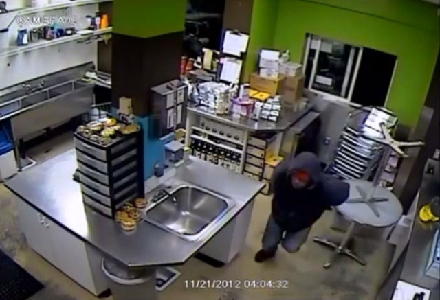 Surveillance video shows coffee shop burglary; police seek info