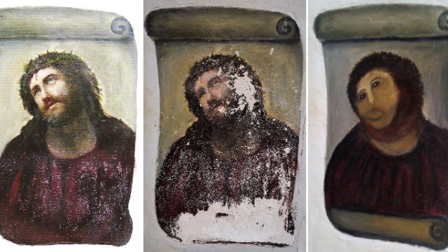 Spanish botched fresco artist sells work on eBay 