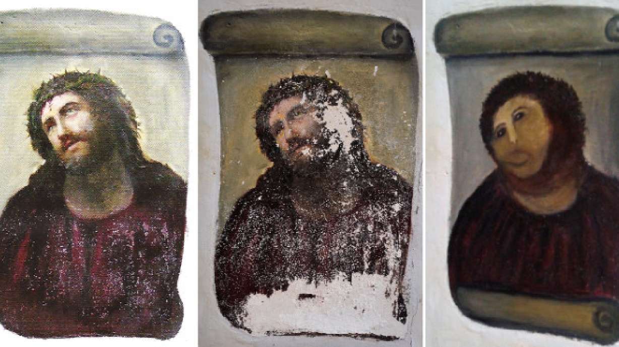 Spanish botched fresco artist sells work on eBay