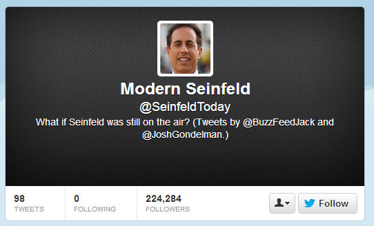 'Modern Seinfeld' twitter account reinvents '90s sitcom for 2012
