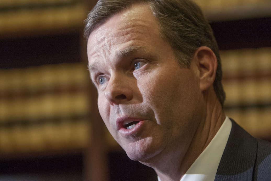 Utah Attorney General John Swallow speaks out Monday, Jan. 14, 2013 in his office at the State Capitol about allegations that he was involved in improper deals.